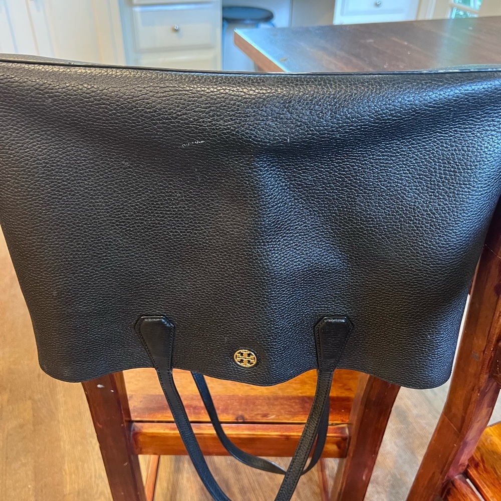 TORY BURCH Black Leather Tote Bag pebble leather - Picture 6 of 10